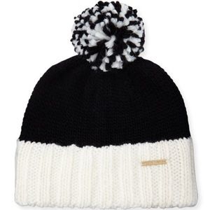 MICHAEL KORS colorblock B&W knit hat with Pom Pom